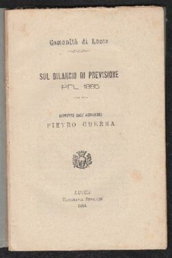 Comunità di Lucca - Sul Bilancio di previsione per 1885