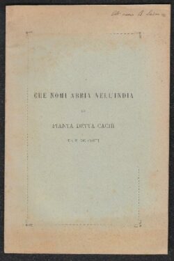 Che nomi abbia nell'India la Pianta detta Cachi da N. De Conti