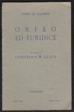 Orfeo ed Euridice, azione drammatica in tre atti