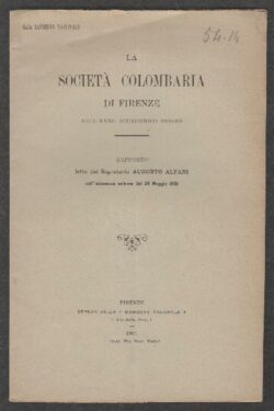 Società Colombaria di Firenze Anno Accademico 1900-901 , Rapporto letto dal Segretario Augusto Alfani