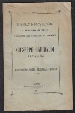 Ai giovanetti del popolo in ricorrenza della inaugurazione del Monumento a Giuseppe Garibaldi