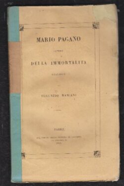 Mario Pagano ovvero della immortalità. DIALOGO