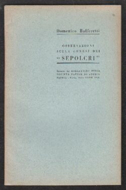 Osservazioni sulla Genesi dei SEPOLCRI