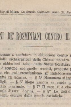 Le obbiezioni de' Rosminiani contro il Creazionismo