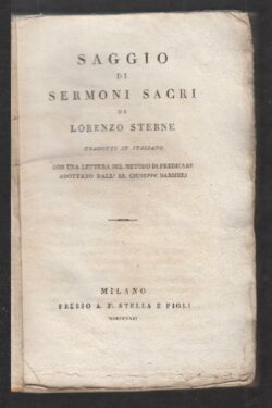 Lorenzo Sterne. Saggio di sermoni sacri tradotti in italiano