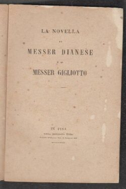 La Novella di Messer Dianese e di Messer Gigliotto