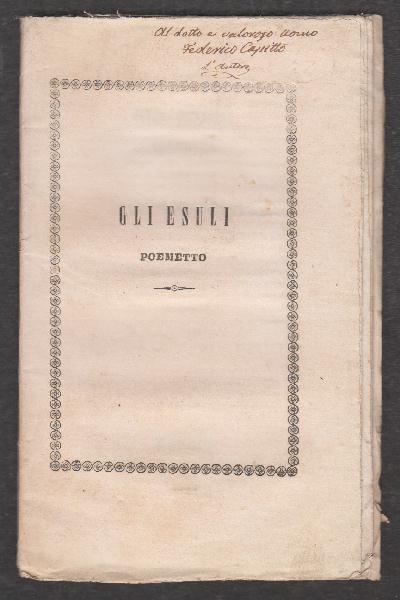 Gli Esuli. Poemetto