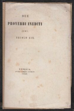 Due Proverbi Inediti del Secolo XIV