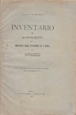 INVENTARIO dei Manoscritti della Biblioteca della Fraternita di S. Maria di Arezzo