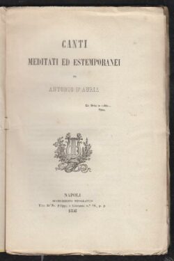 Canti meditati ed estemporanei