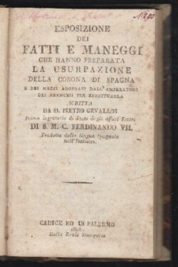 Esposizione dei fatti e maneggi che hanno preparato la usurpazione della Corona di Spagna