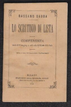 Lo Scrutinio di Lista. CONFERENZA