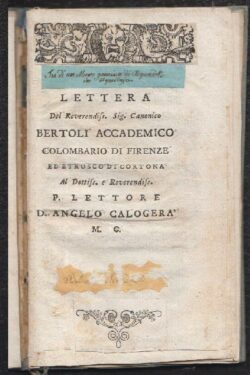 Lettera di Giandomenico Bertoli