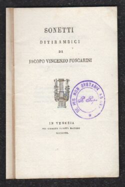 Sonetti Ditirambici di Jacopo Vincenzo Foscarini