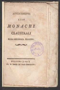 Avvertimenti alle Monache Claustrali della Repubblica Cisalpina