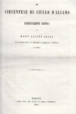 Il sirventese di Ciullo D'Alcamo. Esercitazione Pratica