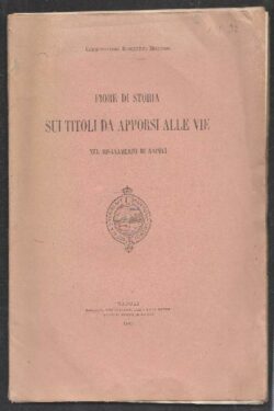 Fiore di Storia sui Titoli da apporsi alle Vie nel risanamento di Napoli
