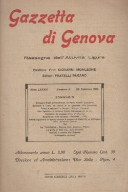 Gazzetta di Genova. Anno LXXXIII Numero 2 del 28 Febbraio 1915