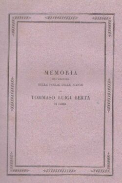 Memoria sull'anatomia delle foglie delle piante