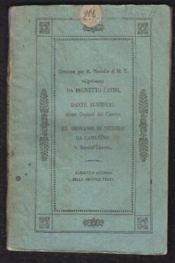 Brunetto Latini, Dante Alighieri Giovanni Di Niccolò da Camerino ,Tre Opuscoli