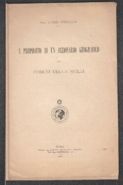 A proposito di un Dizionario Geografico dei Comuni della Sicilia