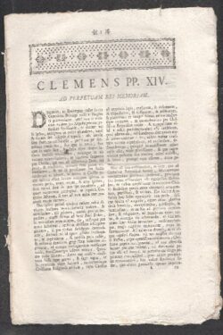 Clemens PP. XIV ad perpetuam rei memoriam