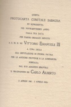 Protocarta Comitale Sabauda