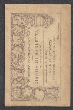 Ricordo Commemorativo della Disfida di Barletta nel IV Centenario