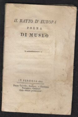 Il ratto d'Europa. POEMA di Museo