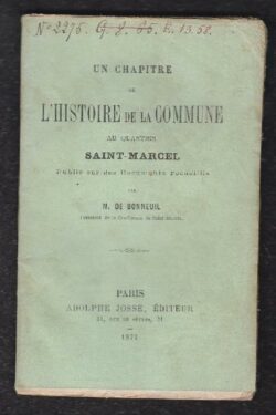 Un chapitre de l'Histoire de la Commune au quartier Saint-Marcel