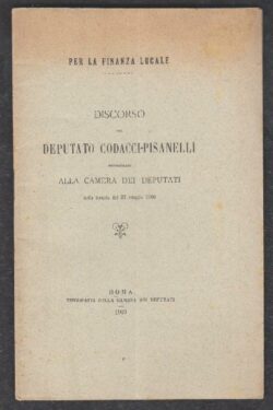 Per la Finanza locale. DISCORSO