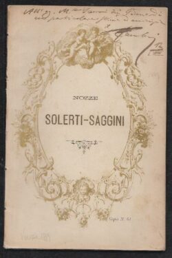 Fra Bimbi. COMMEDIA in un Atto. per Nozze Solerti  - Saggini