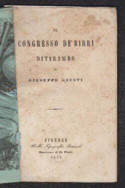 Il congresso De' Birri. Ditirambo di Giuseppe Giusti