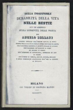 Della indefinibile durabilità della vita nelle bestie con un'appendice sulla longevità delle piante