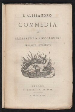 L'Alessandro : commedia  di Alessandro Piccolomini, stordito intronato