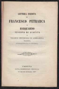 Lettera Inedita di Francesco Petrarca a Marquadro Vescovo di Augusta
