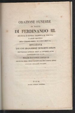 Orazione funebre in morte di Ferdinando III