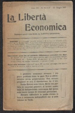 La Libertà Economica Anno XV N.10-11-12 20 Giugno 1917