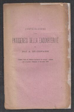 Contribuzione alla Patogenesi della Endoarterite