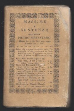 Massime e Sentenze dell'Abate Pietro Metastasio poeta cesareo