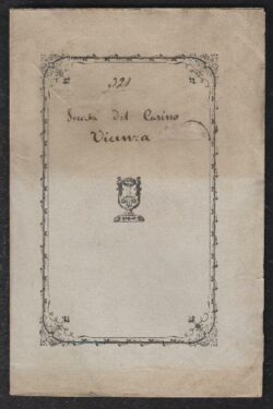 Statuto della Società del Casino in Vicenza 6 Settembre 1867