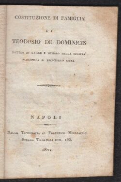 Costituzione di Famiglia di Teodosio De Dominicis