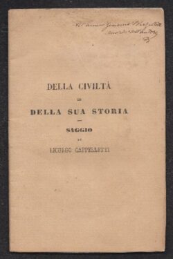 Della civiltà e della sua storia. SAGGIO di Licurgo Cappelletti
