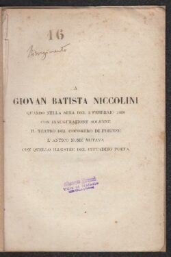 A Giovan Battista Niccolini