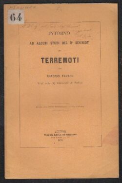 Intorno ad alcuni studi del Dr. Schmidt sui terremoti