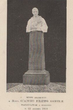 Nella solenne inaugurazione in Gozzano di un Busto Marmoreo a Mons. Giacomo Filippo Gentile