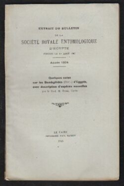 Quelques notes sur les Bombyliides (Dipt.) d'Egypte avec description d'epeces nouvelles