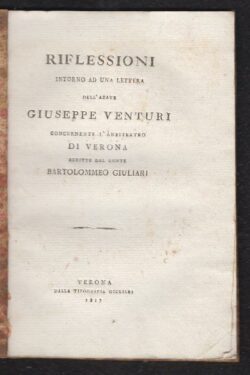 Riflessioni intorno ad una lettera dell'abate Giuseppe Venturi concernente l'anfiteatro di Verona