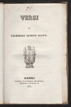Versi di Francesco Saverio Arabia