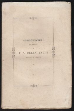 Componimenti in morte di F. Saverio Della Valle marchese di Casanova